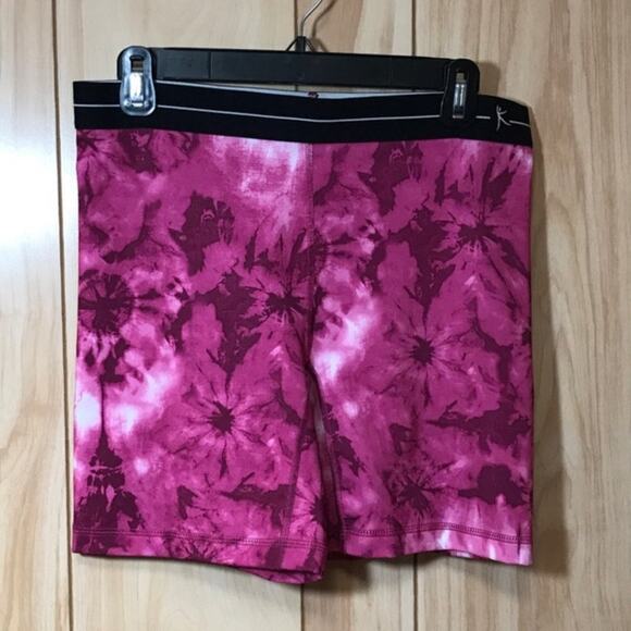 Danskin Now Dri-More Pink Tie-Dye Workout Shorts L - Picture 1 of 5